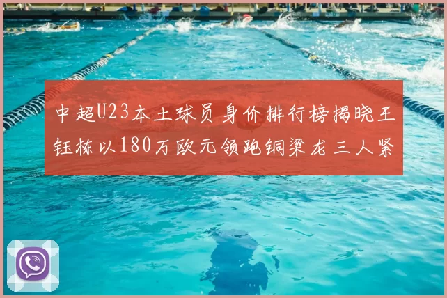 中超U23本土球员身价排行榜揭晓王钰栋以180万欧元领跑铜梁龙三人紧随其后